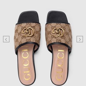 WOMEN'S GG MATELASSÉ CANVAS SLIDE SANDAL